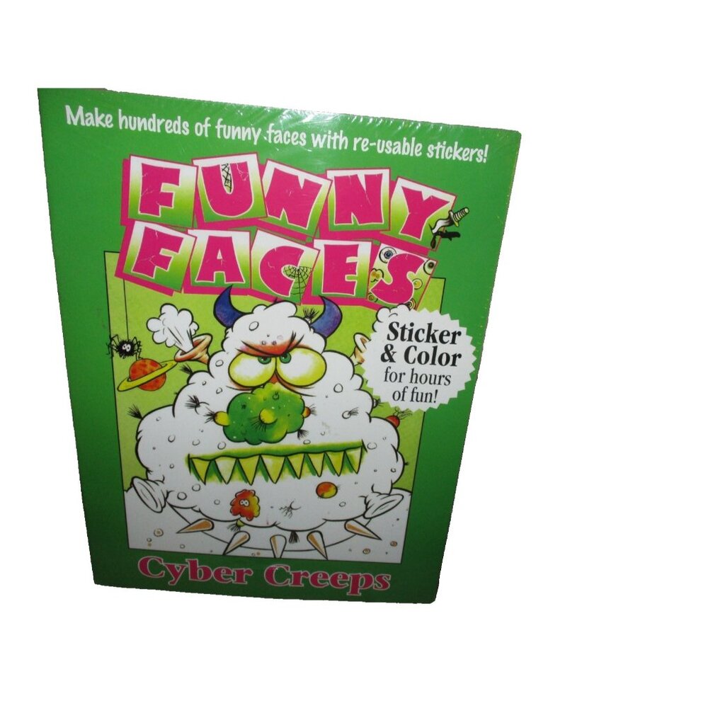 Funny Faces Sticker & Color Cyber Creeps Paperback